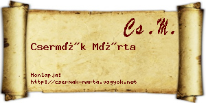 Csermák Márta névjegykártya